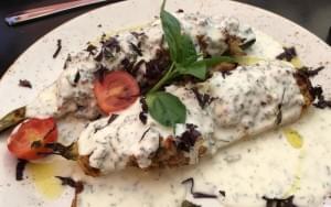 Überbackene Auberginen