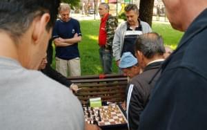 Schachspieler im Park