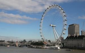 Themse in London mit Riesenrad