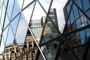 Detail am Wolkenkratzer The Gherkin