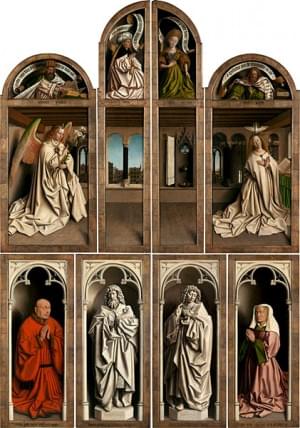 Jan und Hubert van Eyck, der Genter Altar, Außenplatten, 1432
