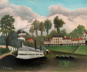 Henri Rousseau: Bei Charenton (Das große schwimmende Waschhaus bei der Brücke von Charenton)