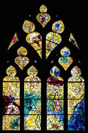 Glasfenster von Marc Chagall in der Kathedrale Metz